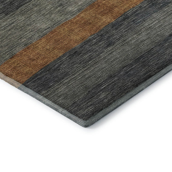 HomeRoots 10' X 14' Blue Striped Washable Area Rug with UV Protection – Perfect for High-Traffic Family Spaces! 699628