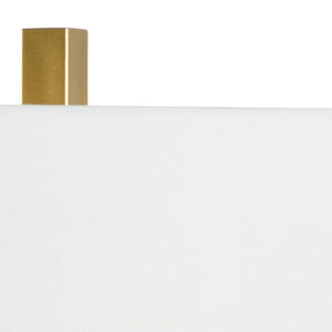 Chelsea House Black Kennedy Marble Lamp With Antique Brass Accents, Off-White Linen Shade, Polished Black Marble Base 69963