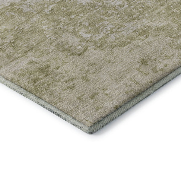 HomeRoots 5' X 8' Beige and Ivory Abstract Area Rug - Washable, UV-Protected, Durable for High-Traffic Rooms 699636