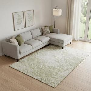 HomeRoots 10' X 14' Beige and Ivory Abstract Washable Area Rug - Durable, Stylish, UV Protected for Family Homes 699640
