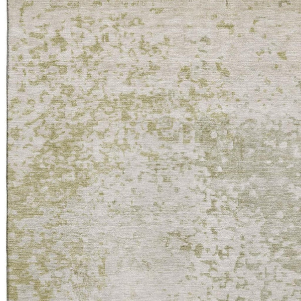 HomeRoots 10' X 14' Beige and Ivory Abstract Washable Area Rug - Durable, Stylish, UV Protected for Family Homes 699640