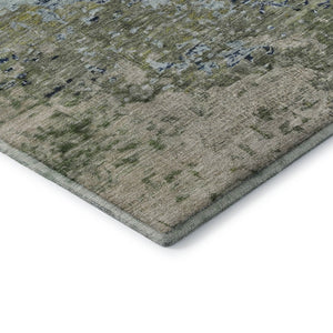 HomeRoots 9' X 12' Abstract Area Rug in Blue, Green & Beige - Washable, UV Protection, Pet-Friendly Design 699645