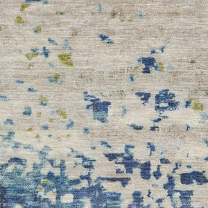 HomeRoots 10' Abstract Washable Area Rug in Blue, Green & Beige - UV Protected, Durable, Low-Maintenance Design 699646