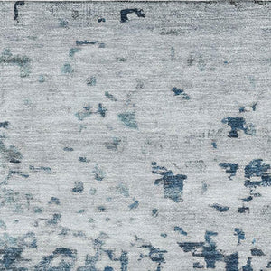 HomeRoots 5' X 8' Abstract Washable Area Rug in Denim Blue & Gray with UV Protection for Busy Homes 699648