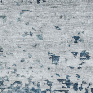 HomeRoots 9' X 12' Washable Denim Blue & Gray Abstract Area Rug with UV Protection for High-Traffic Spaces 699651
