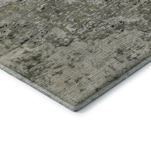 HomeRoots 5' X 8' Graphite Green and Ivory Abstract Area Rug - Washable, UV Protected, Modern Comfort for Homes 699654