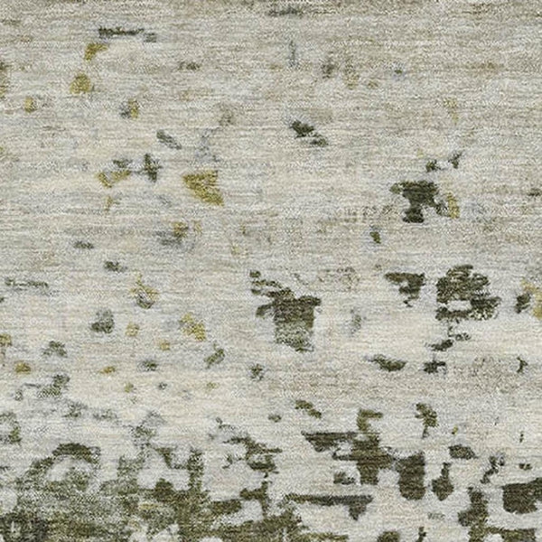 HomeRoots 5' X 8' Graphite Green and Ivory Abstract Area Rug - Washable, UV Protected, Modern Comfort for Homes 699654