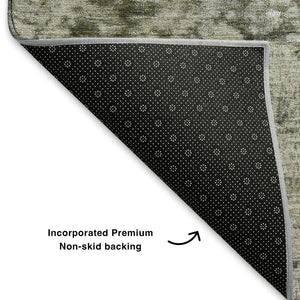 HomeRoots 8' X 10' Graphite Green & Ivory Stain-Resistant Area Rug with UV Protection for Busy Homes 699656