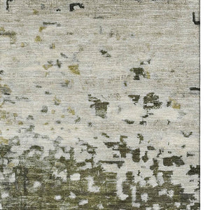 HomeRoots 8' X 10' Graphite Green & Ivory Stain-Resistant Area Rug with UV Protection for Busy Homes 699656