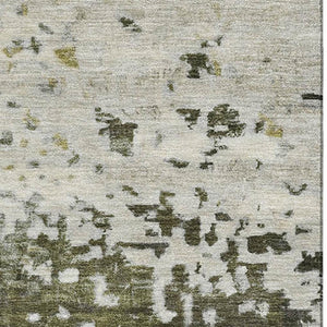 HomeRoots 9' X 12' Stylish Graphite Green & Ivory Abstract Area Rug – Washable, UV-Protected & Pet-Friendly! 699657
