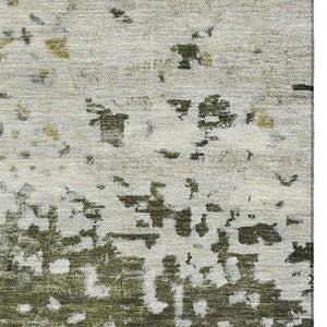 HomeRoots 10' X 14' Graphite Green and Ivory Abstract Area Rug – Stylish, Washable, UV-Protected, Pet-Friendly! 699658