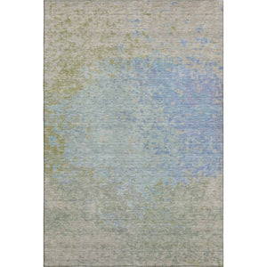 HomeRoots 10' X 14' Modern Abstract Washable Area Rug in Sky Blue & Green with UV Protection for Busy Homes 699664