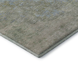 HomeRoots 10' X 14' Modern Abstract Washable Area Rug in Sky Blue & Green with UV Protection for Busy Homes 699664
