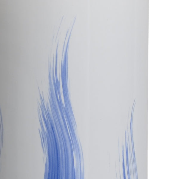 Chelsea House Brush Stroke Lamp Handcrafted White Glazed Ceramic With Blue Brush Accents — 29" Tall Modern Table Lamp, Coastal-Ready Decor 69967
