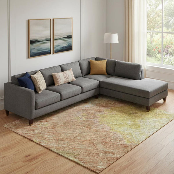 HomeRoots 10' X 14' Artichoke Green Abstract Rug – Stylish, Washable, UV-Protected, Perfect for Busy Homes! 699670