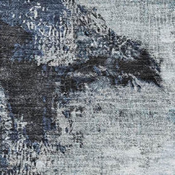 HomeRoots 8' X 10' Washable Blue Ivory Gray Area Rug with UV Protection, Perfect for High-Traffic Spaces! 699680