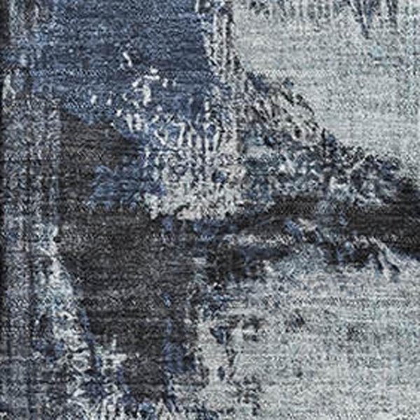 HomeRoots 9' X 12' Blue Ivory Gray Abstract Washable Area Rug - Durable, UV-Protected, Modern Design for Home 699681