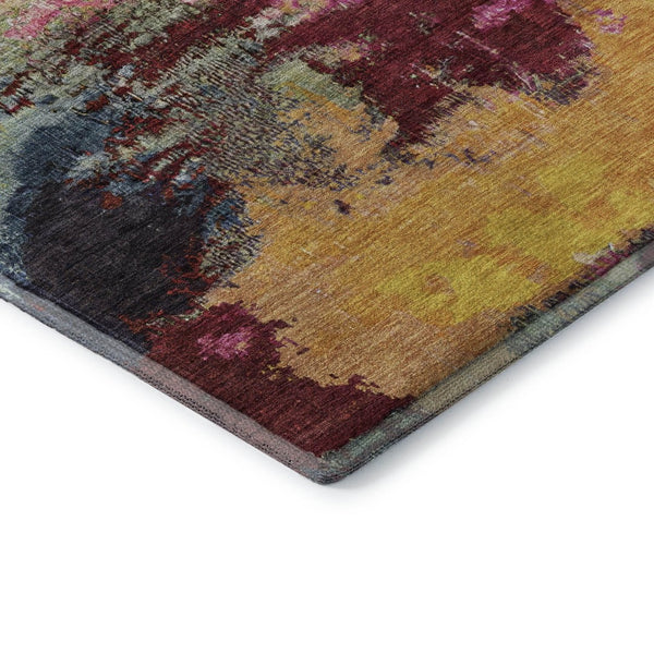 HomeRoots 9' X 12' Washable Burgundy, Pink & Blue Abstract Area Rug - UV Protected, Durable & Non-Slip Design 699687