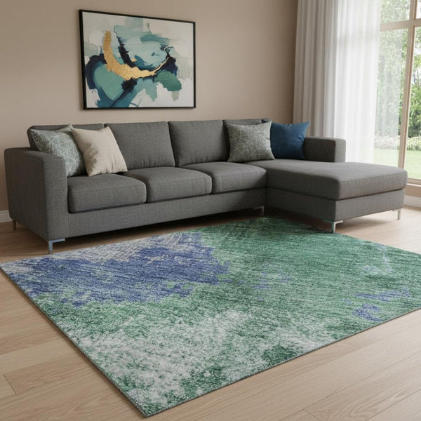 HomeRoots 8' X 10' Vibrant Abstract Area Rug - Durable, Stain-Resistant, UV Protected for Modern Spaces 699692