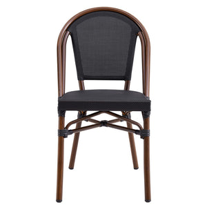 HomeRoots Set of Two Modern Brown Aluminum & Resin Stackable Dining Chairs for Versatile Home Use 699697