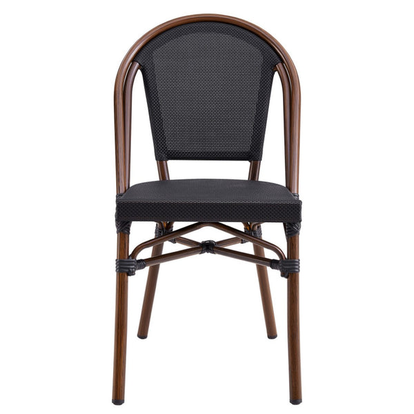 HomeRoots Set of Two Modern Brown Aluminum & Resin Stackable Dining Chairs for Versatile Home Use 699697