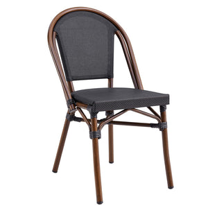 HomeRoots Set of Two Modern Brown Aluminum & Resin Stackable Dining Chairs for Versatile Home Use 699697