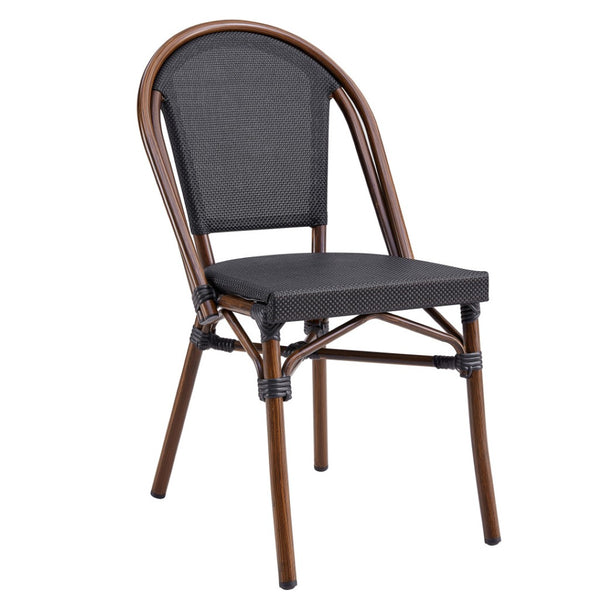 HomeRoots Set of Two Modern Brown Aluminum & Resin Stackable Dining Chairs for Versatile Home Use 699697