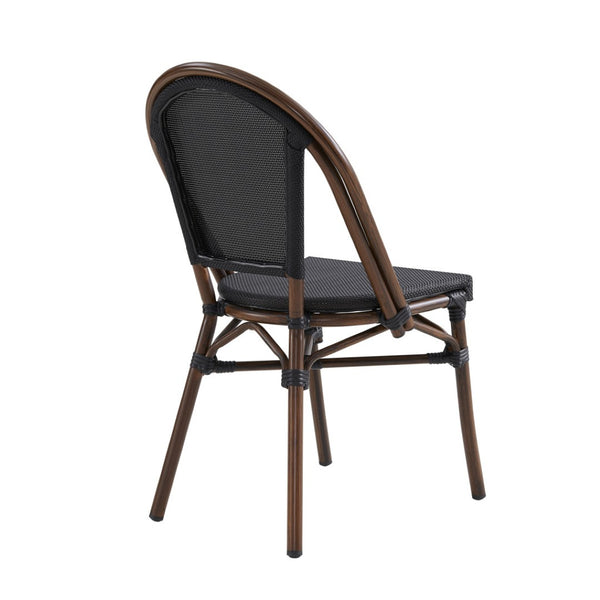 HomeRoots Set of Two Modern Brown Aluminum & Resin Stackable Dining Chairs for Versatile Home Use 699697