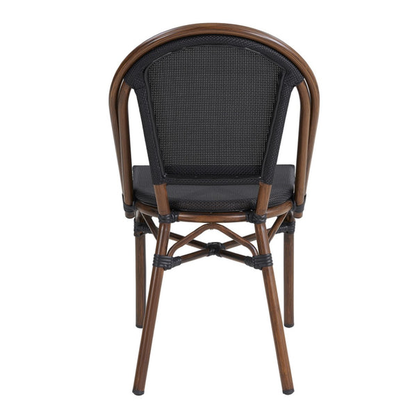 HomeRoots Set of Two Modern Brown Aluminum & Resin Stackable Dining Chairs for Versatile Home Use 699697