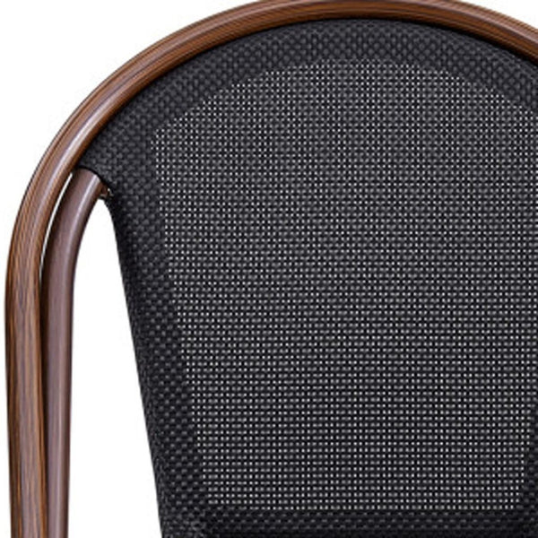 HomeRoots Set of Two Modern Brown Aluminum & Resin Stackable Dining Chairs for Versatile Home Use 699697