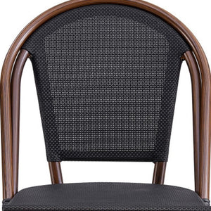HomeRoots Set of Two Modern Brown Aluminum & Resin Stackable Dining Chairs for Versatile Home Use 699697