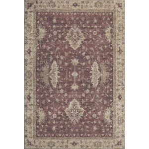 HomeRoots 5' X 8' Burgundy And Beige Oriental Washable Rug - Durable, Stain-Resistant, UV Protected Elegance 699706