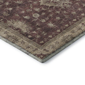 HomeRoots 5' X 8' Burgundy And Beige Oriental Washable Rug - Durable, Stain-Resistant, UV Protected Elegance 699706