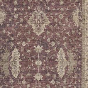HomeRoots 5' X 8' Burgundy And Beige Oriental Washable Rug - Durable, Stain-Resistant, UV Protected Elegance 699706