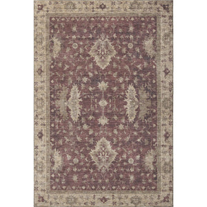 HomeRoots 8' X 10' Burgundy & Beige Oriental Area Rug – Durable, Washable, UV-Protected, Non-Slip Design! 699708