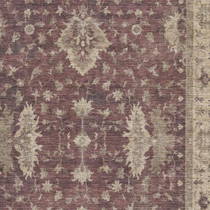 HomeRoots 9' X 12' Burgundy and Beige Oriental Area Rug - Washable, UV-Protected, Durable for Busy Homes 699709