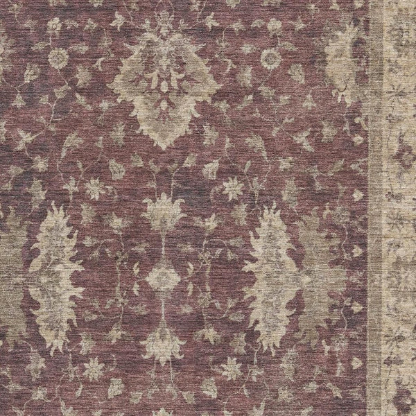 HomeRoots 9' X 12' Burgundy and Beige Oriental Area Rug - Washable, UV-Protected, Durable for Busy Homes 699709
