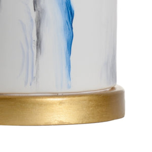 Chelsea House Crawford Hand-Painted Ceramic Cylinder Lamp With Antique Gold Leaf Mounting, Soft Ambient Lighting 69971