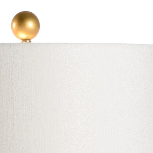 Chelsea House Crawford Hand-Painted Ceramic Cylinder Lamp With Antique Gold Leaf Mounting, Soft Ambient Lighting 69971