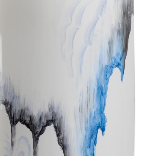 Chelsea House Crawford Hand-Painted Ceramic Cylinder Lamp With Antique Gold Leaf Mounting, Soft Ambient Lighting 69971