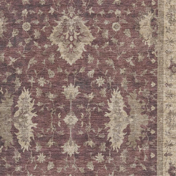 HomeRoots 10' X 14' Burgundy & Beige Oriental Area Rug – Stain Resistant, UV Protected, Washable & Durable Design 699710