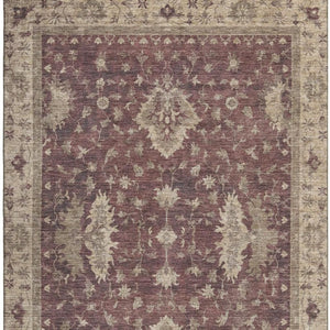 HomeRoots 10' X 14' Burgundy & Beige Oriental Area Rug – Stain Resistant, UV Protected, Washable & Durable Design 699710