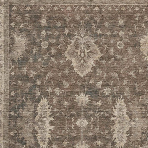 HomeRoots 5' X 8' Brown and Beige Oriental Area Rug - Washable, Durable, UV-Protected, Non-Slip Design for Homes 699712