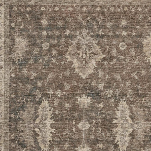 HomeRoots 5' X 8' Brown and Beige Oriental Area Rug - Washable, Durable, UV-Protected, Non-Slip Design for Homes 699712