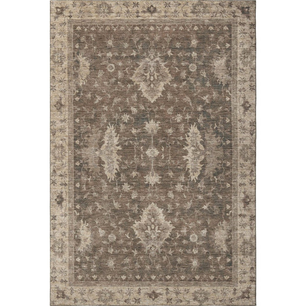 HomeRoots 8' X 10' Brown And Beige Oriental Area Rug - Washable, UV-Protected, Stain-Resistant Beauty for Homes 699714