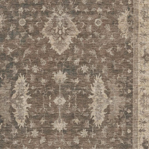 HomeRoots 9' X 12' Brown and Beige Oriental Area Rug - Washable, Stain Resistant, UV Protected, Durable Design 699715