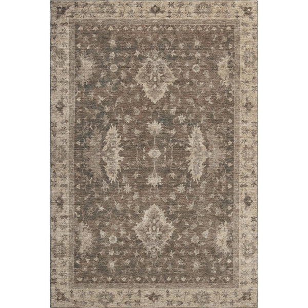 HomeRoots 10' X 14' Brown And Beige Oriental Area Rug - Stain Resistant, UV Protected, Perfect for High Traffic Homes! 699716