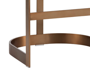 Sunpan Beaumont Ultra Contemporary Bar Stool with T-Shaped Back and Durable Design for Any Space Antique Brass / Cantina Black