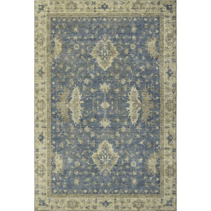 HomeRoots 10' Blue and Olive Green Washable Oriental Area Rug with UV Protection for Stylish Family Spaces 699722