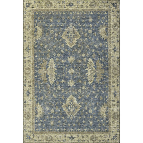 HomeRoots 10' Blue and Olive Green Washable Oriental Area Rug with UV Protection for Stylish Family Spaces 699722